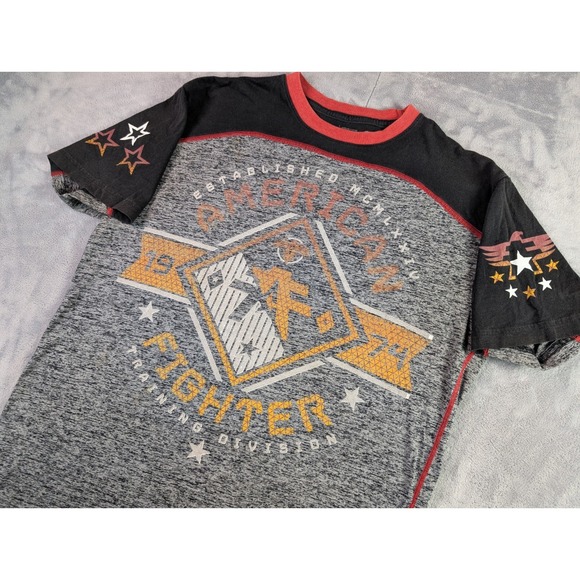 American Fighter Men's T-Shirt Double Sided Thin Black & Red Tee in Large - Picture 3 of 9